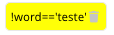 Acionado apenas se a palavra "teste" for identificada no texto. 